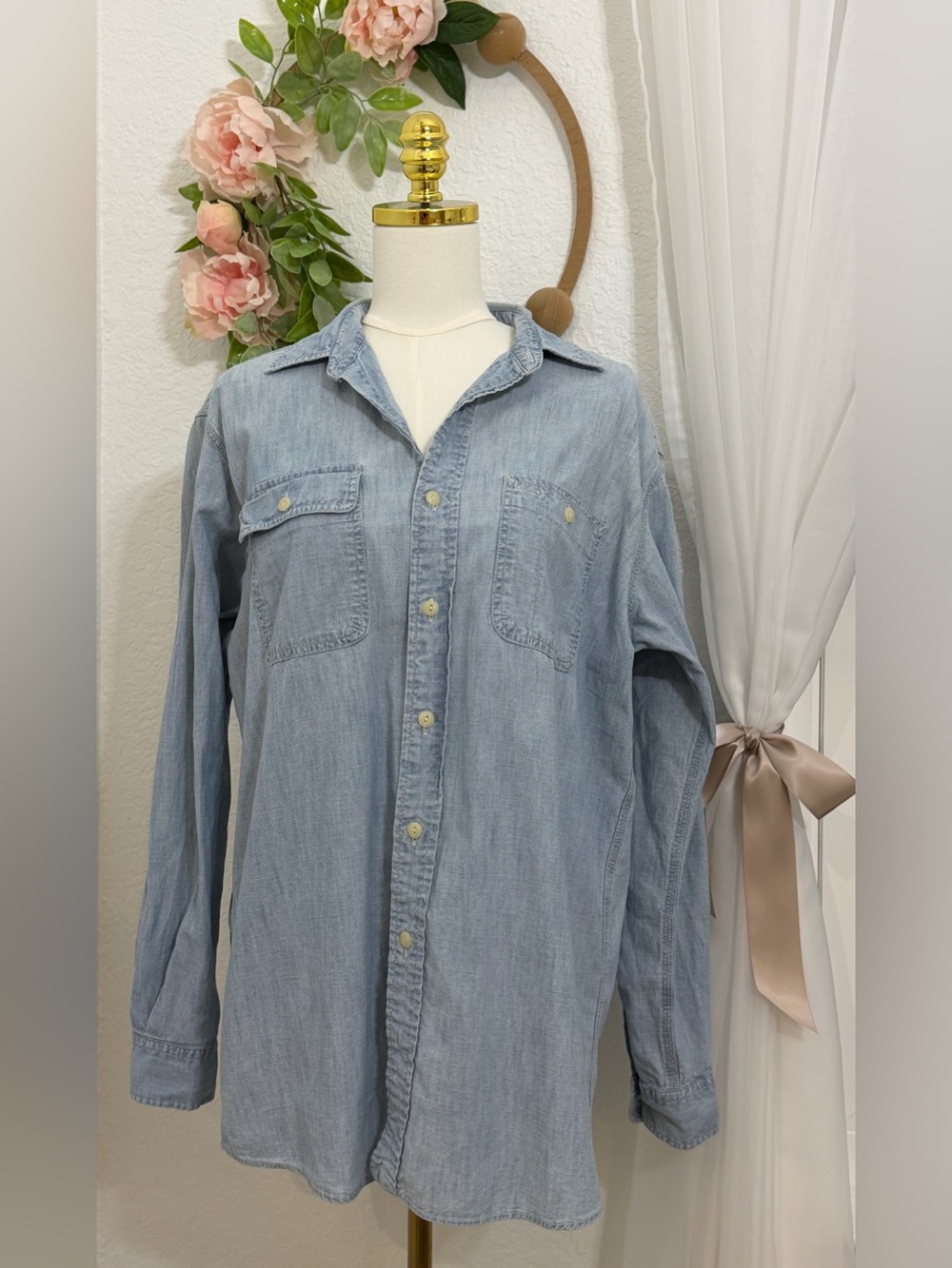 NEW Polo Ralph Lauren VINTAGE 1990’s Classic Denim Button Down Shirt Size M